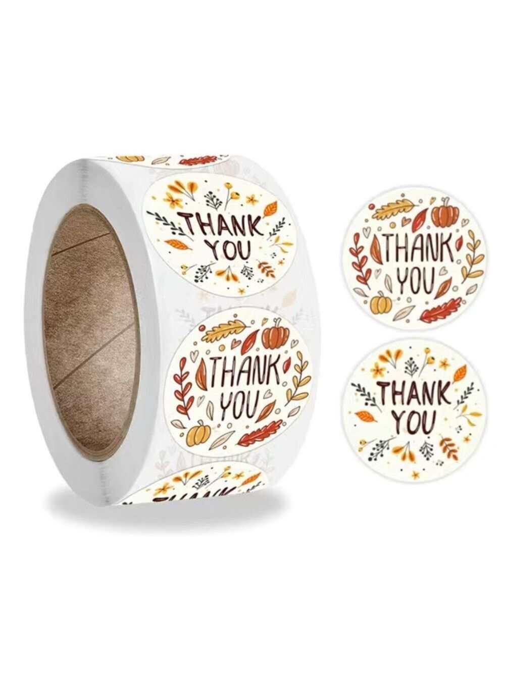 500 Thank You Fall Leaves 1” Round Stickers PRICE IS FIRM - Picture 1 of 3